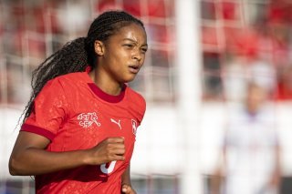 Leila Wandeler a joué ses premières minutes dans un Euro dimanche à Berne. KEYSTONE/MICHAEL BUHOLZER